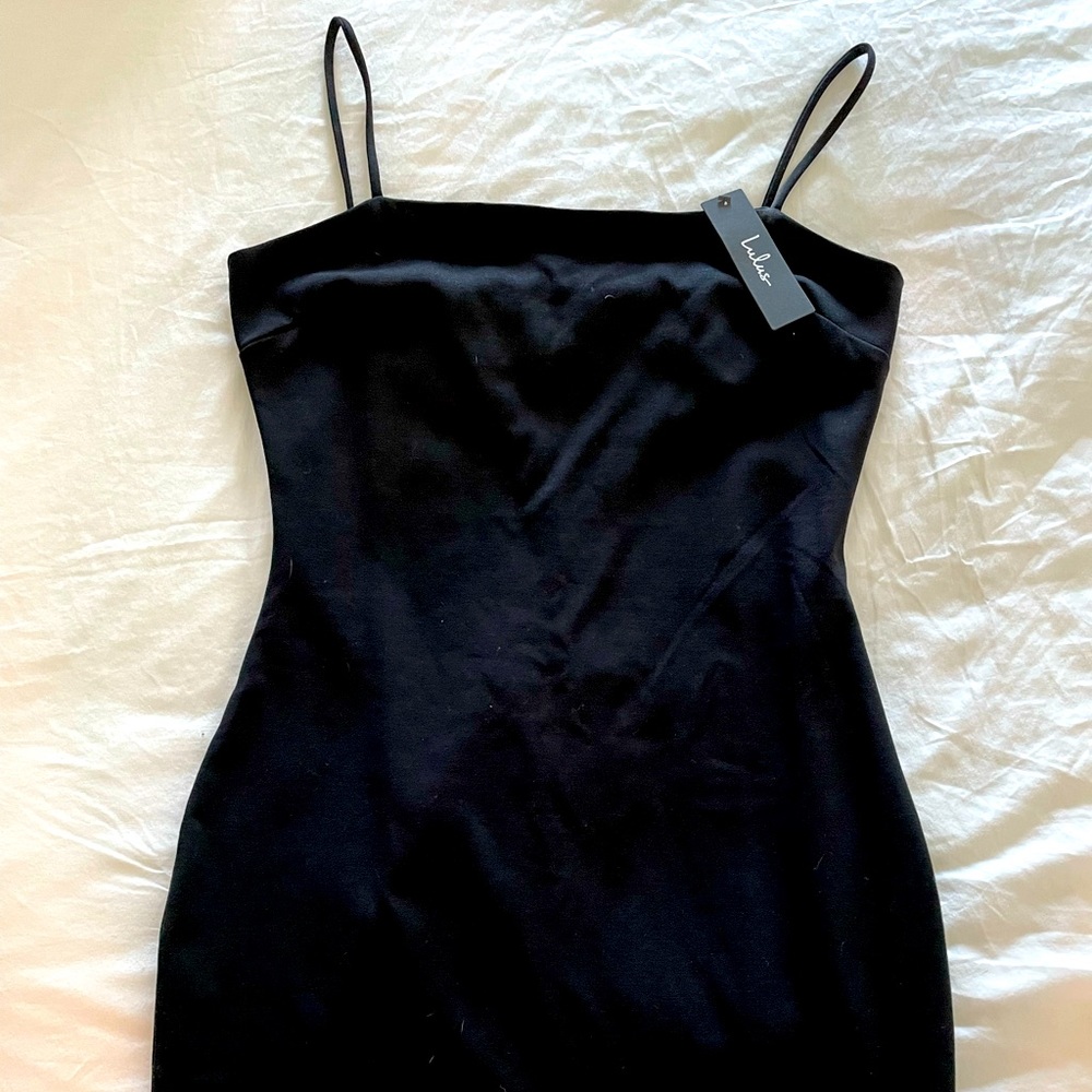 Lulu's Black Spaghetti Strap Mini Dress